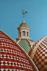 Autor: Claudio Arzani / Técnica: Óleo sobre lienzo/ Dim.: 110 x 70 cm/ Año: 2016 / Título: El gallo de la catedral